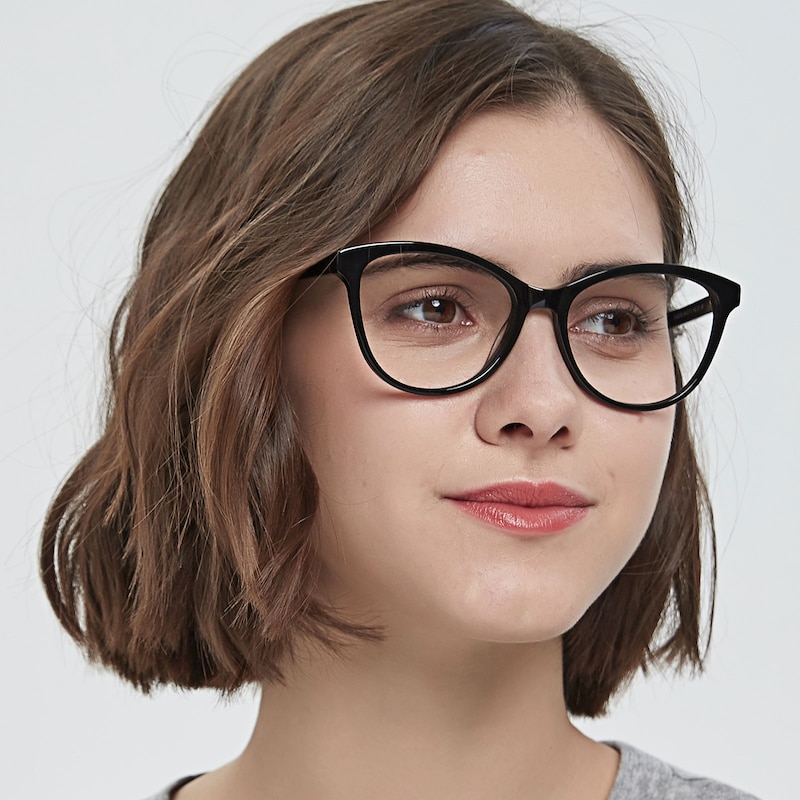 Mandy Black Cat Eye Acetate Eyeglasses