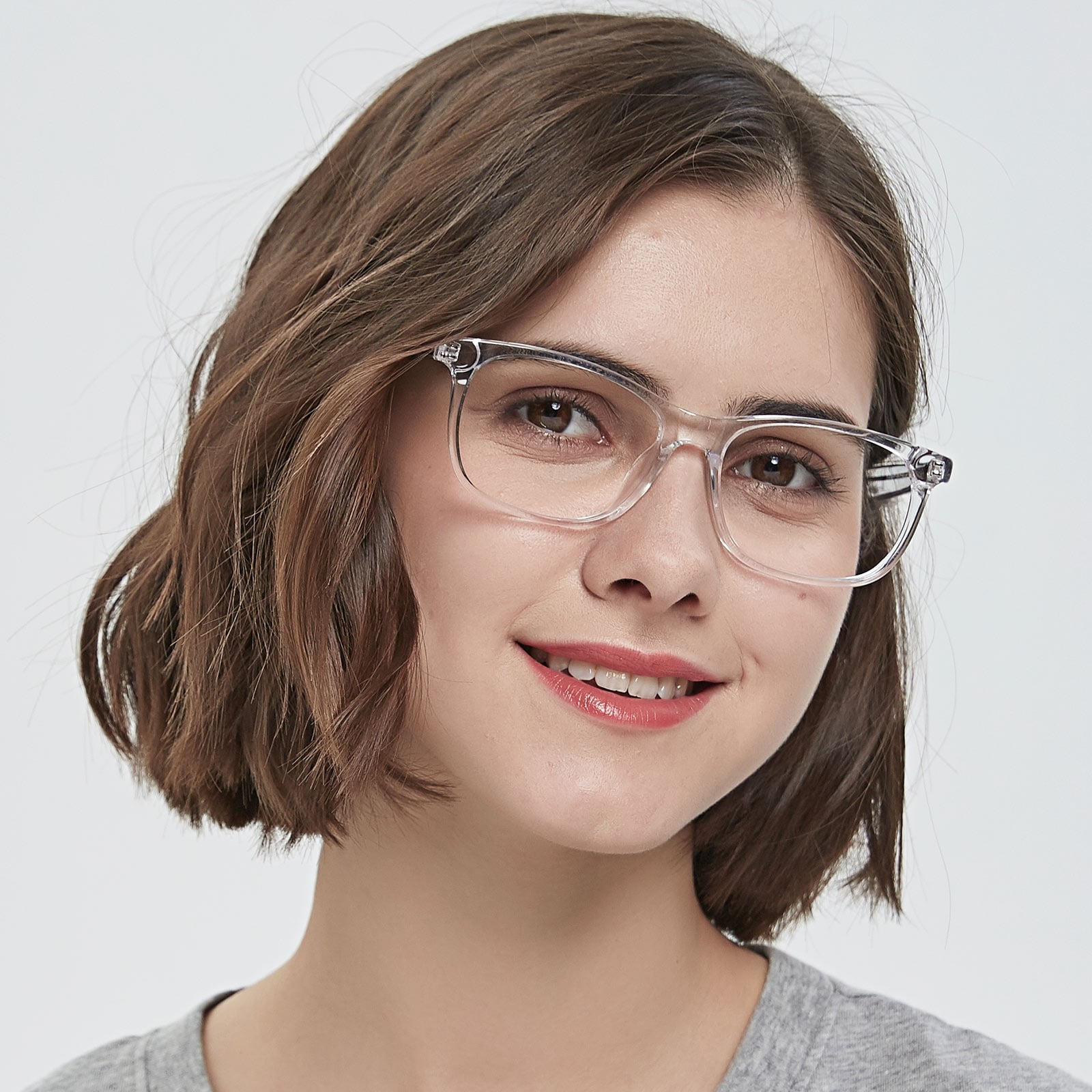 Rectangle,Classic Wayframe Eyeglasses, Full Frame Crystal Plastic - FZ1358