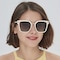 Margaret White Square Plastic Sunglasses