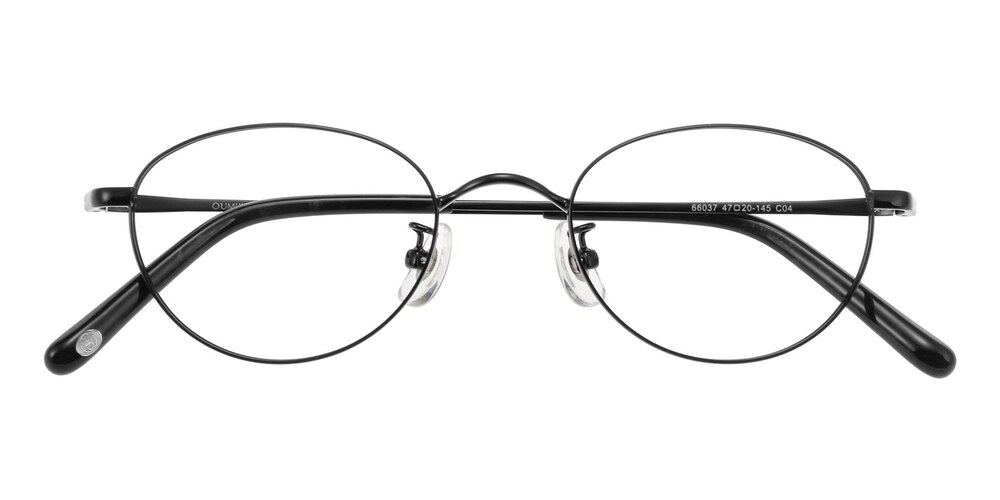 Cynthia Black Oval Metal Eyeglasses