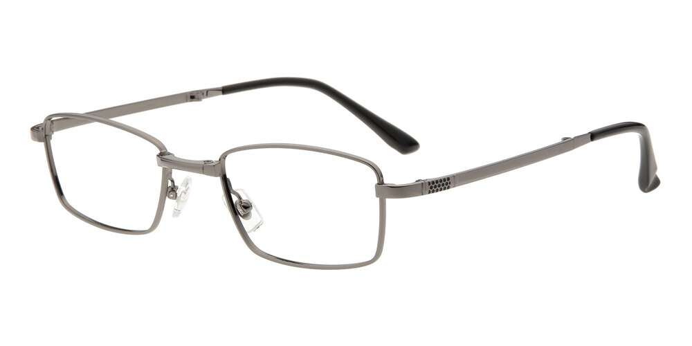 Alexander Gunmetal Rectangle Metal Eyeglasses