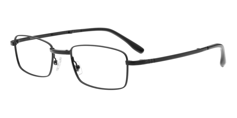 Augustine Black Rectangle Metal Eyeglasses