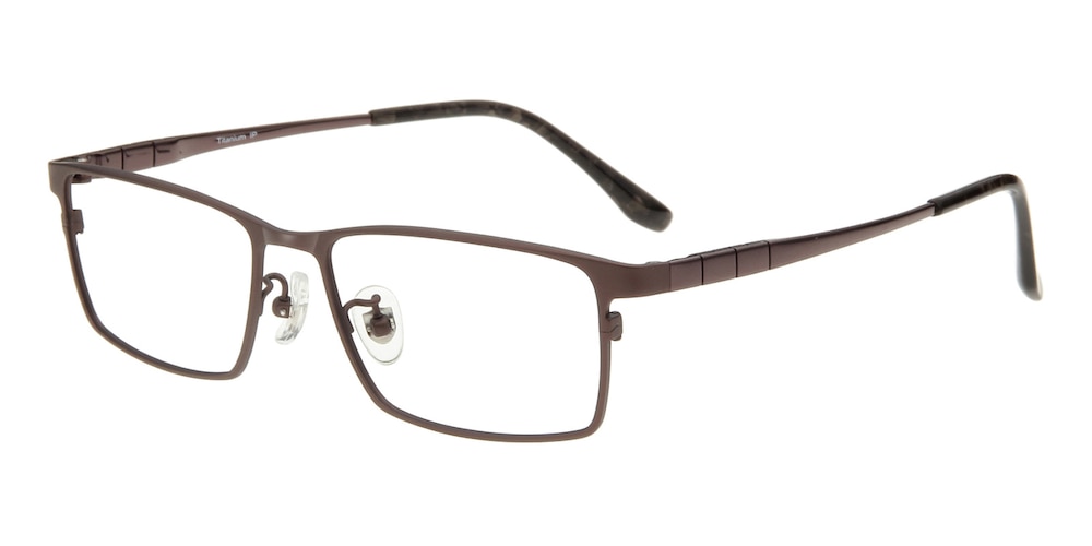 Benedict Brown Rectangle Titanium Eyeglasses