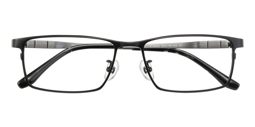 Benedict Black Rectangle Titanium Eyeglasses