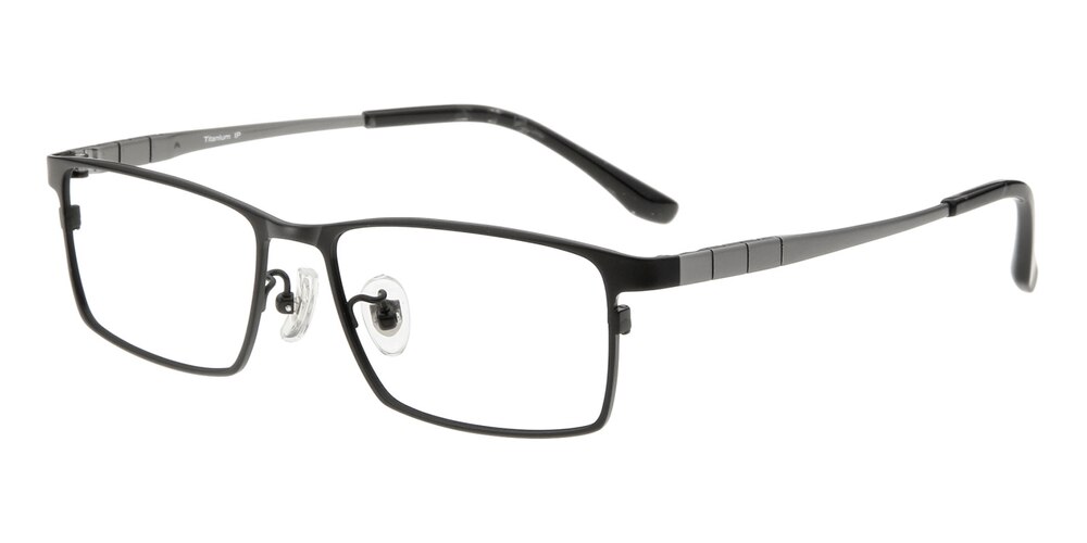 Benedict Black Rectangle Titanium Eyeglasses