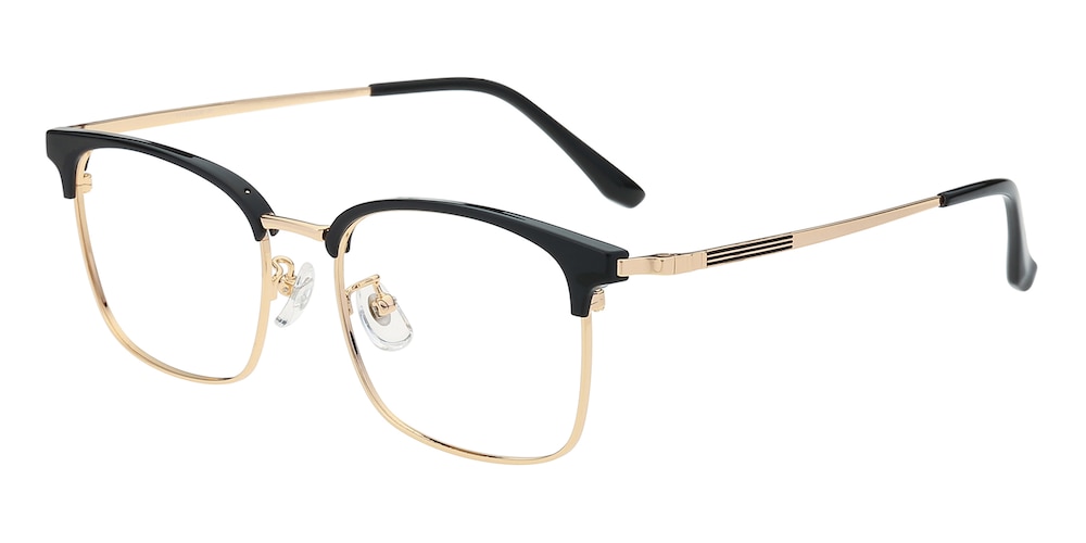 Pasadena Black/Golden Browline TR90 Eyeglasses