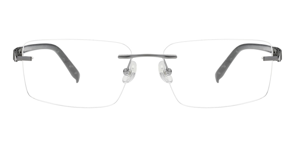 Elvis Gunmetal Rectangle Titanium Eyeglasses