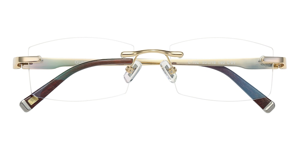 Gabriel Golden Rectangle Metal Eyeglasses