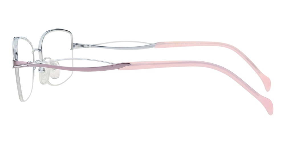Hermosa Silver/Pink Oval Titanium Eyeglasses