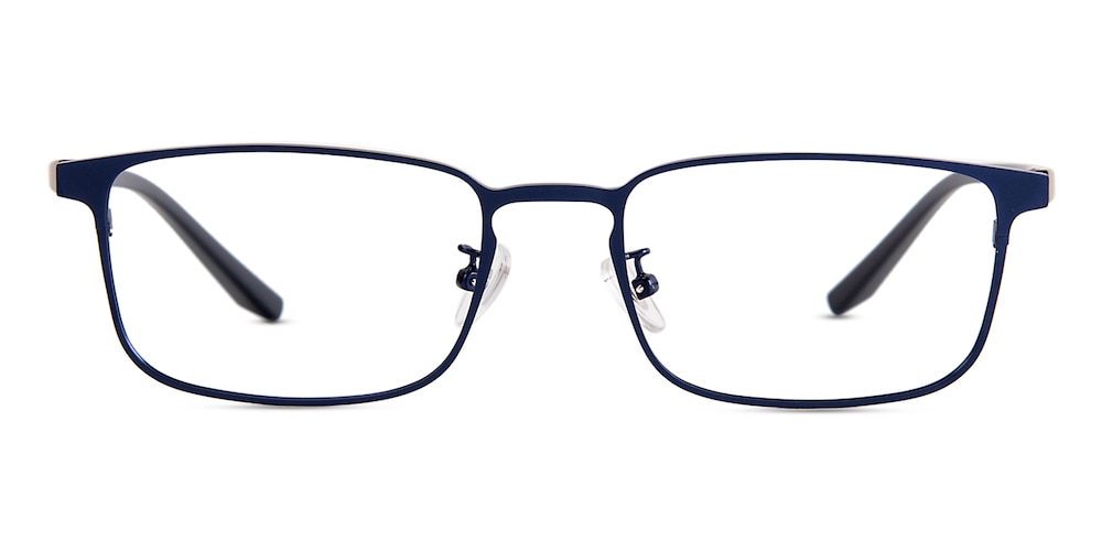 Benson Blue Rectangle Metal Eyeglasses
