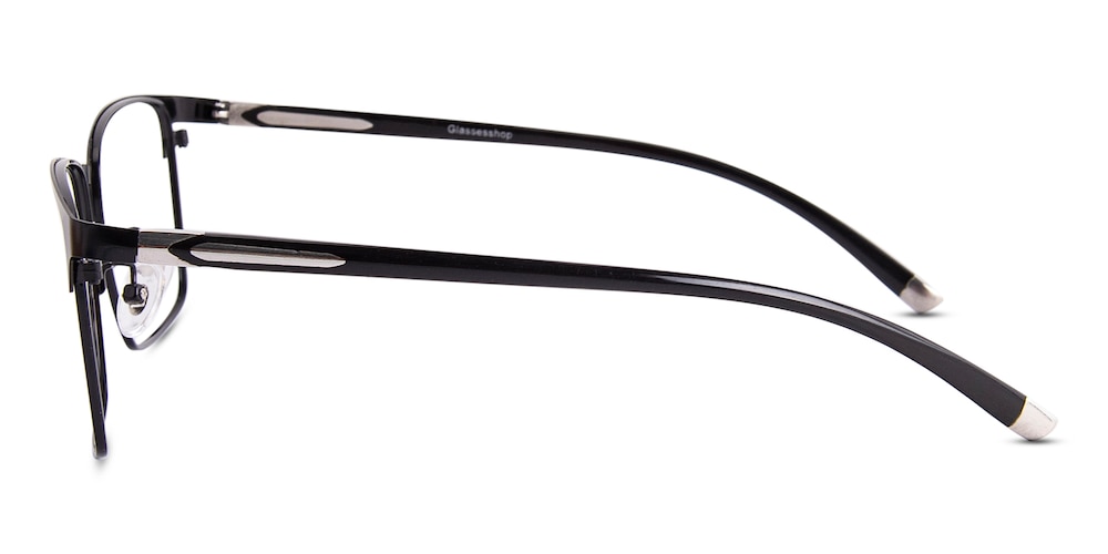 Carl Black Rectangle Metal Eyeglasses