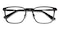 Bevis Black Rectangle Stainless Steel Eyeglasses