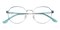 Hedda Silver/Green Round Titanium Eyeglasses