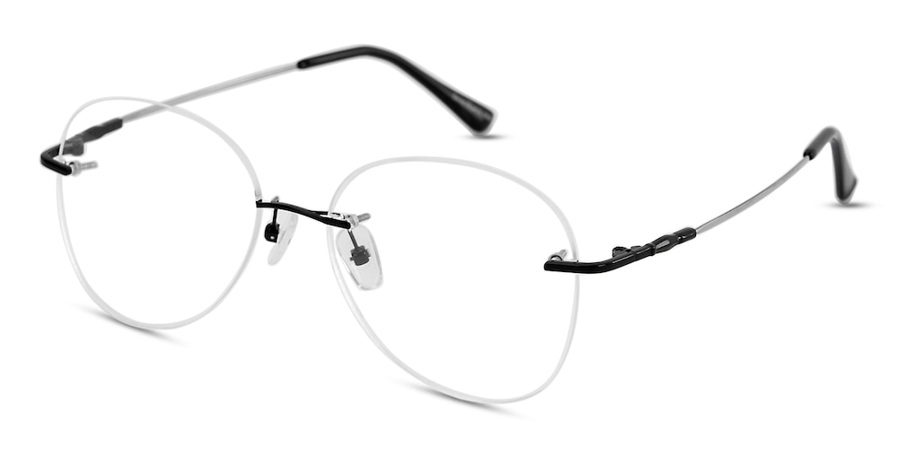 Allentown Black Aviator Metal Eyeglasses