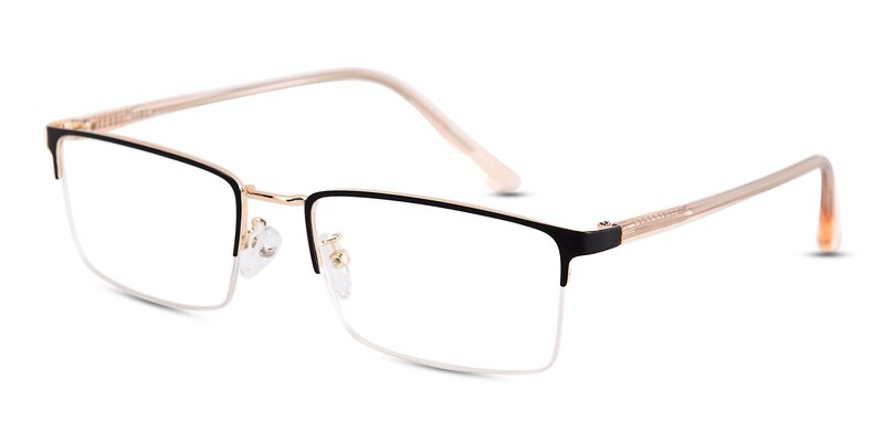 Stephen Black/Golden Rectangle Metal Eyeglasses