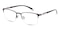 Allen Gunmetal Rectangle Metal Eyeglasses