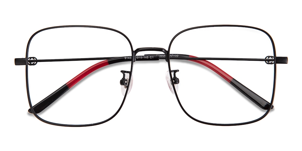 Oneida Black Square Titanium Eyeglasses