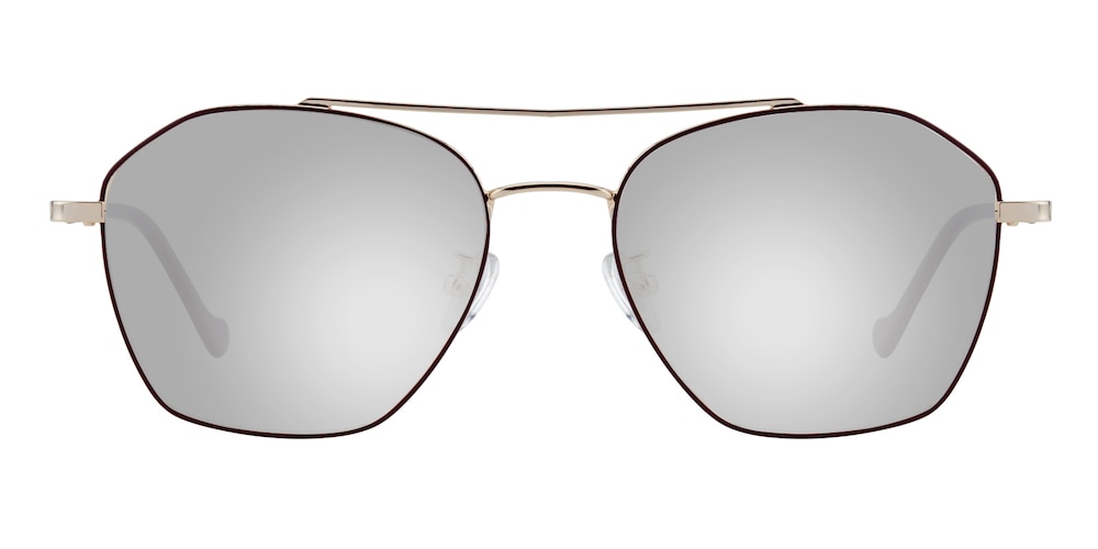 Marquette Brown/Golden Aviator Stainless Steel Sunglasses