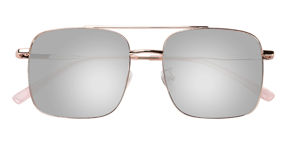 Susan Rose Gold Aviator Titanium Sunglasses