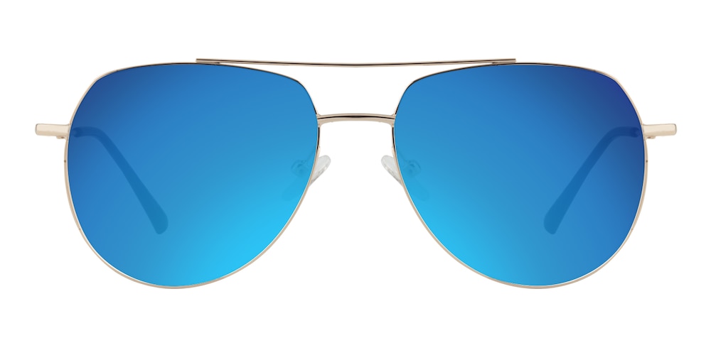 Oswego Golden Aviator Metal Sunglasses
