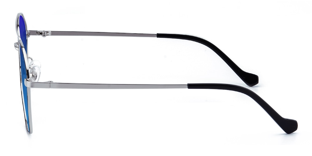 Ithaca Black/Silver Aviator Stainless Steel Sunglasses