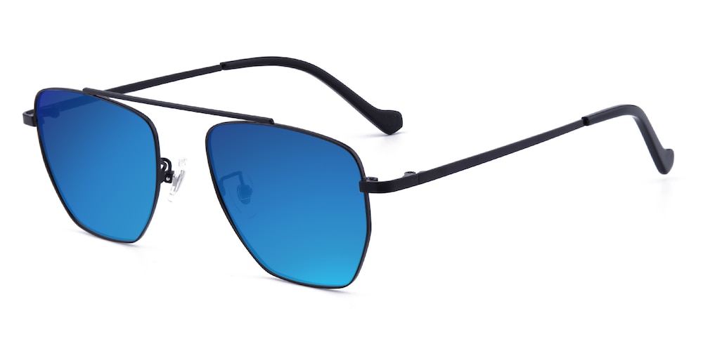Staunton Black Aviator Stainless Steel Sunglasses
