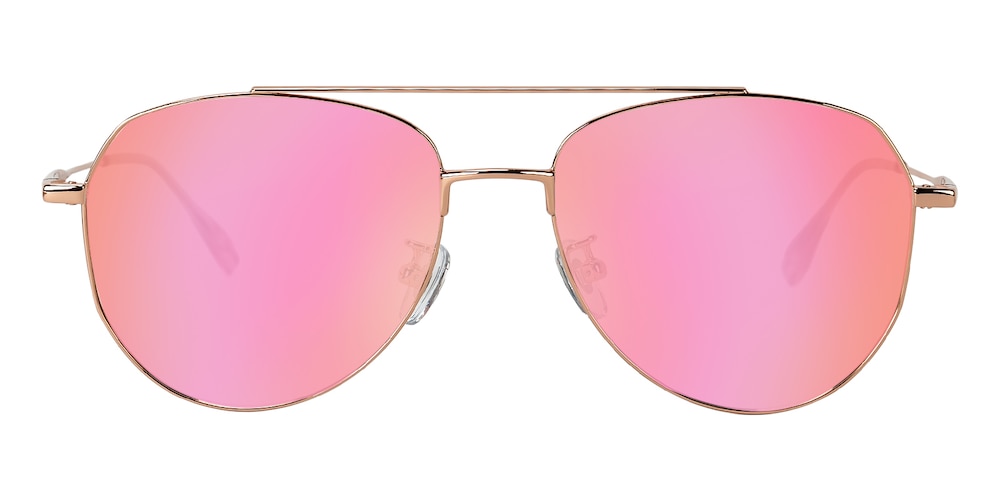 Trista Rose Gold Aviator Titanium Sunglasses