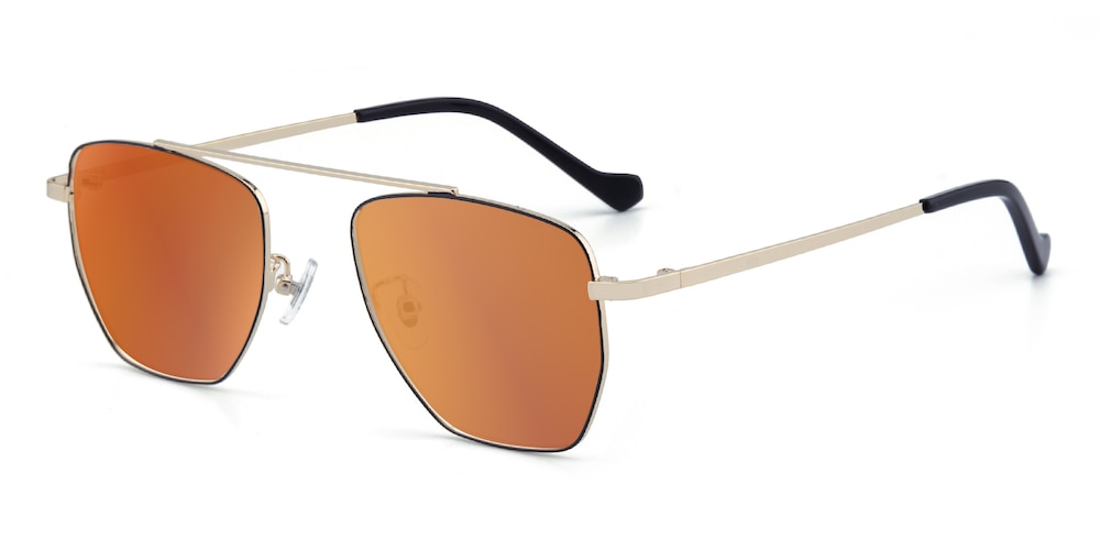 Bend Black/Golden Aviator Stainless Steel Sunglasses