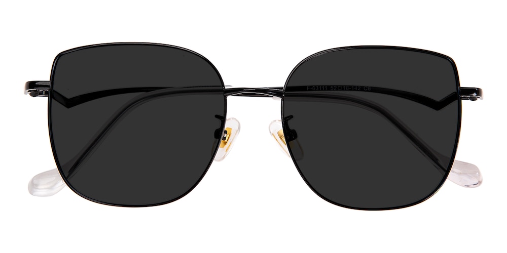 Norma Black Cat Eye Metal Sunglasses
