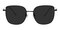 Norma Black Cat Eye Metal Sunglasses