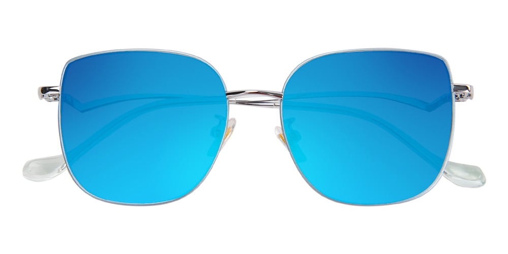 Norma Blue/Silver Cat Eye Metal Sunglasses