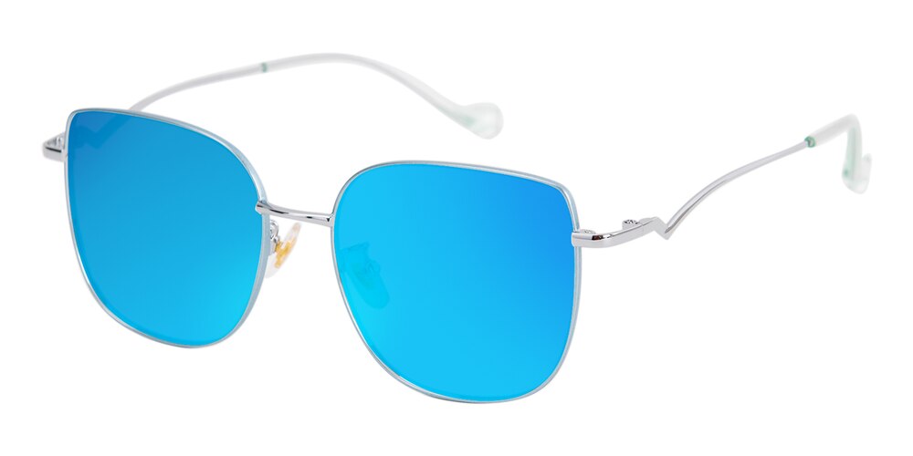 Norma Blue/Silver Cat Eye Metal Sunglasses