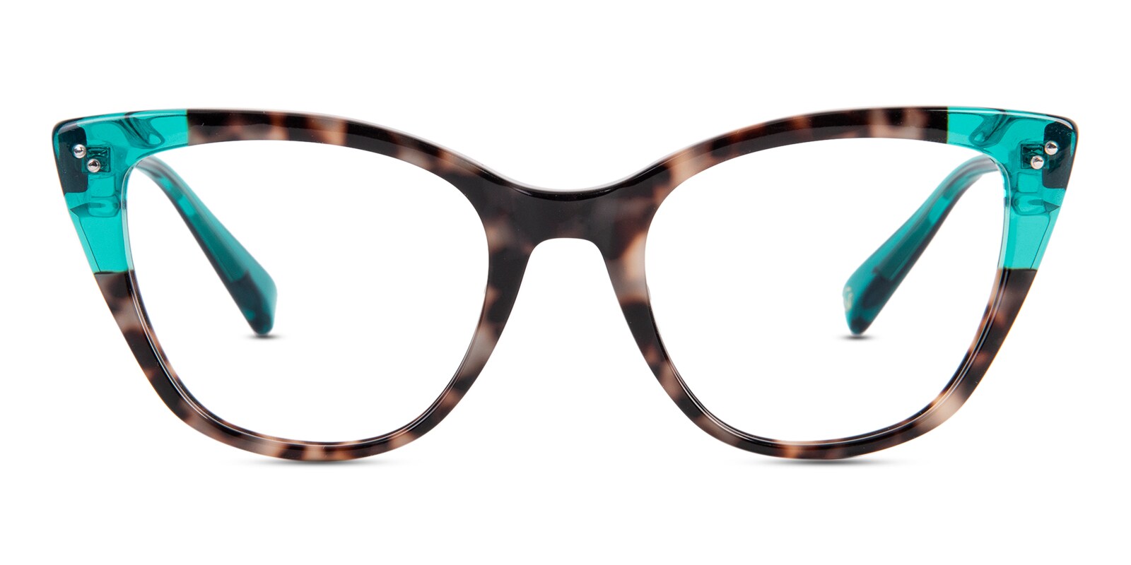 Christine Cat Eye Green/Tortoise Blue Light Glasses | GlassesShop