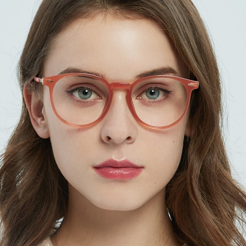 Hattiesburg Classic Wayframe Orange Eyeglasses