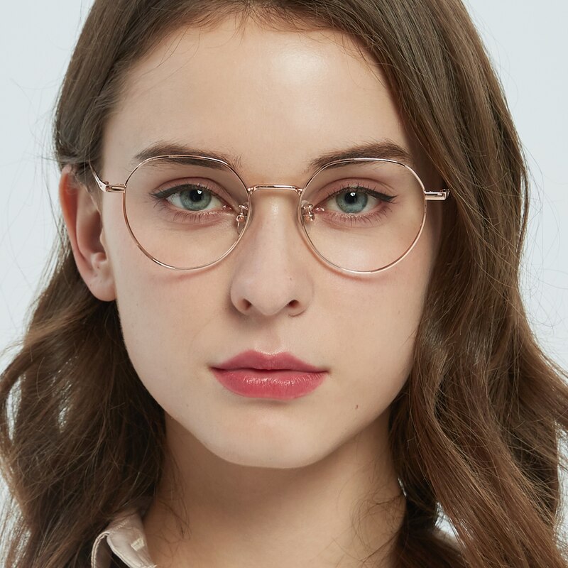 Tulsa Polygon Rose Gold Eyeglasses