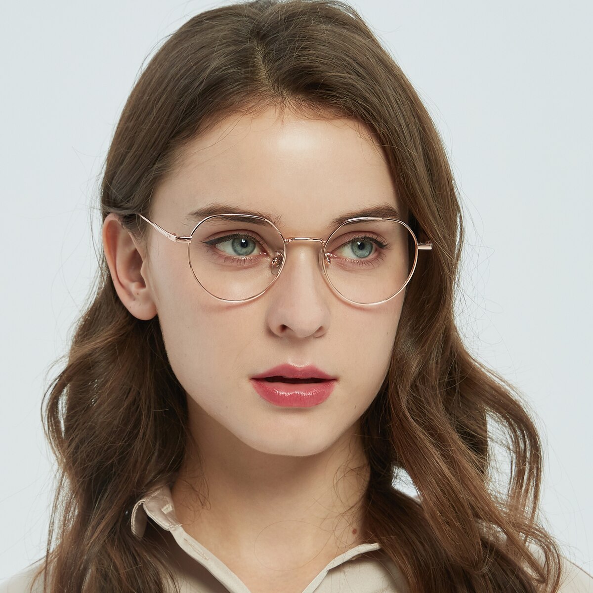 Tulsa Polygon Rose Gold Eyeglasses