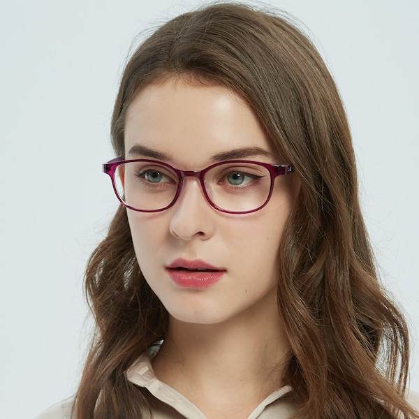 Bray Oval Purple Full-Frame TR90 Eyeglasses | GlassesShop