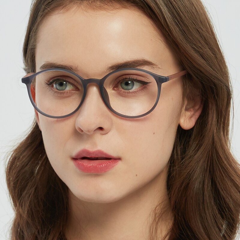 Baltimore Gray/Brown Round TR90 Eyeglasses