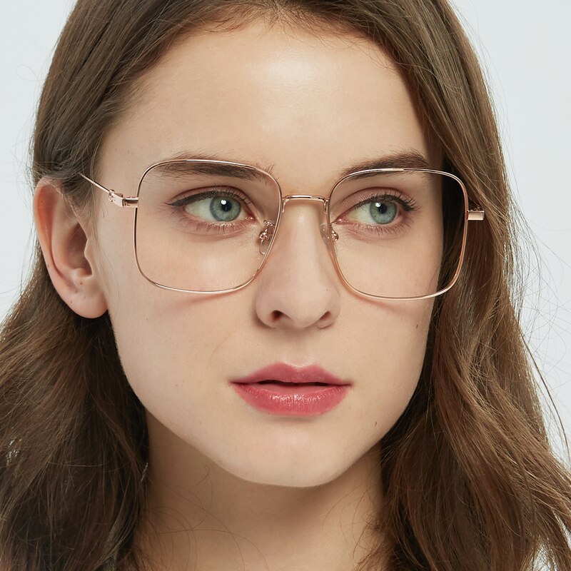 Oneida Rose Gold Square Titanium Eyeglasses