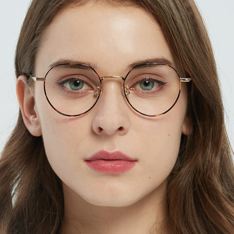 Tulsa Polygon Tortoise/Golden Eyeglasses