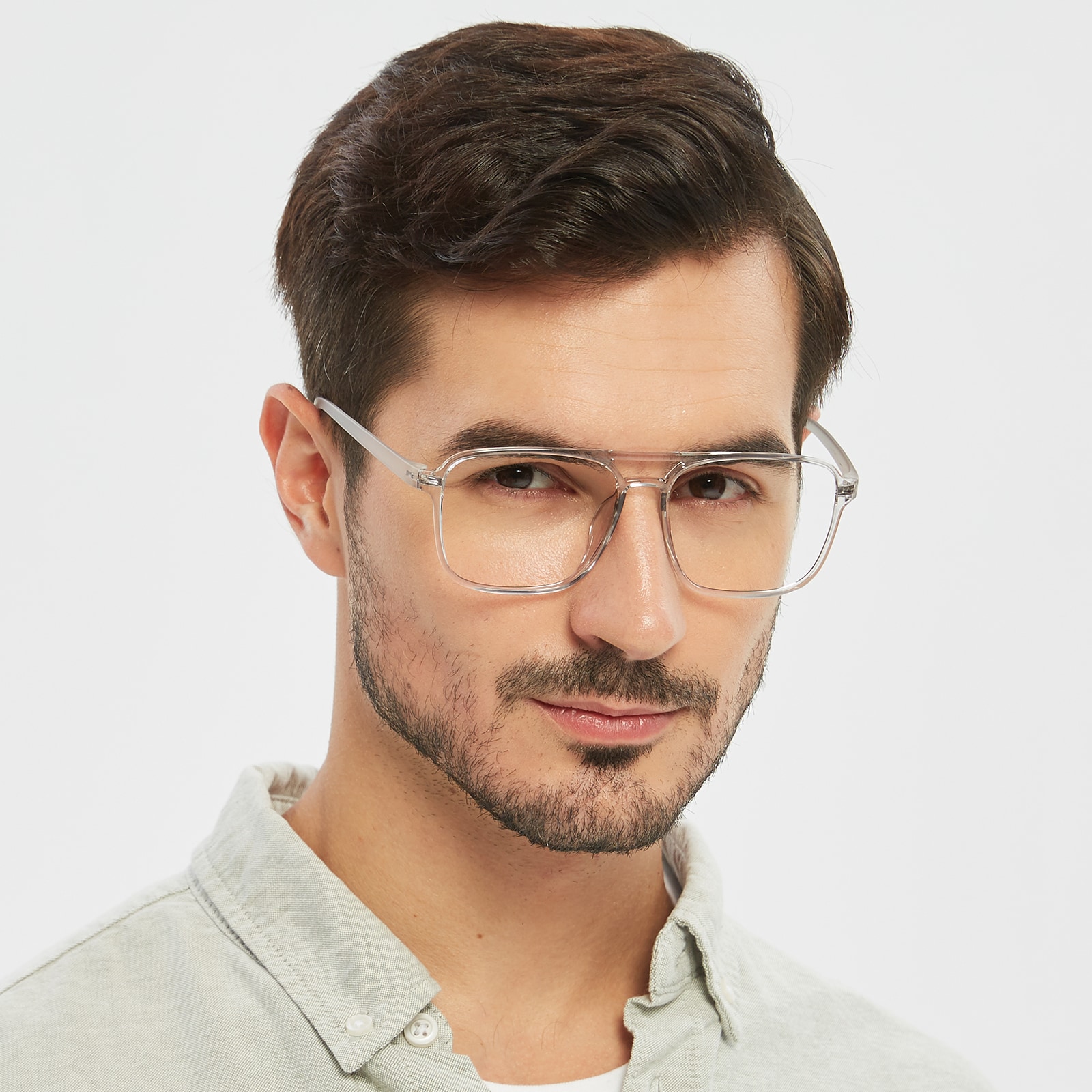 Aviator Eyeglasses, Full Frame Gray TR90 - FP2027