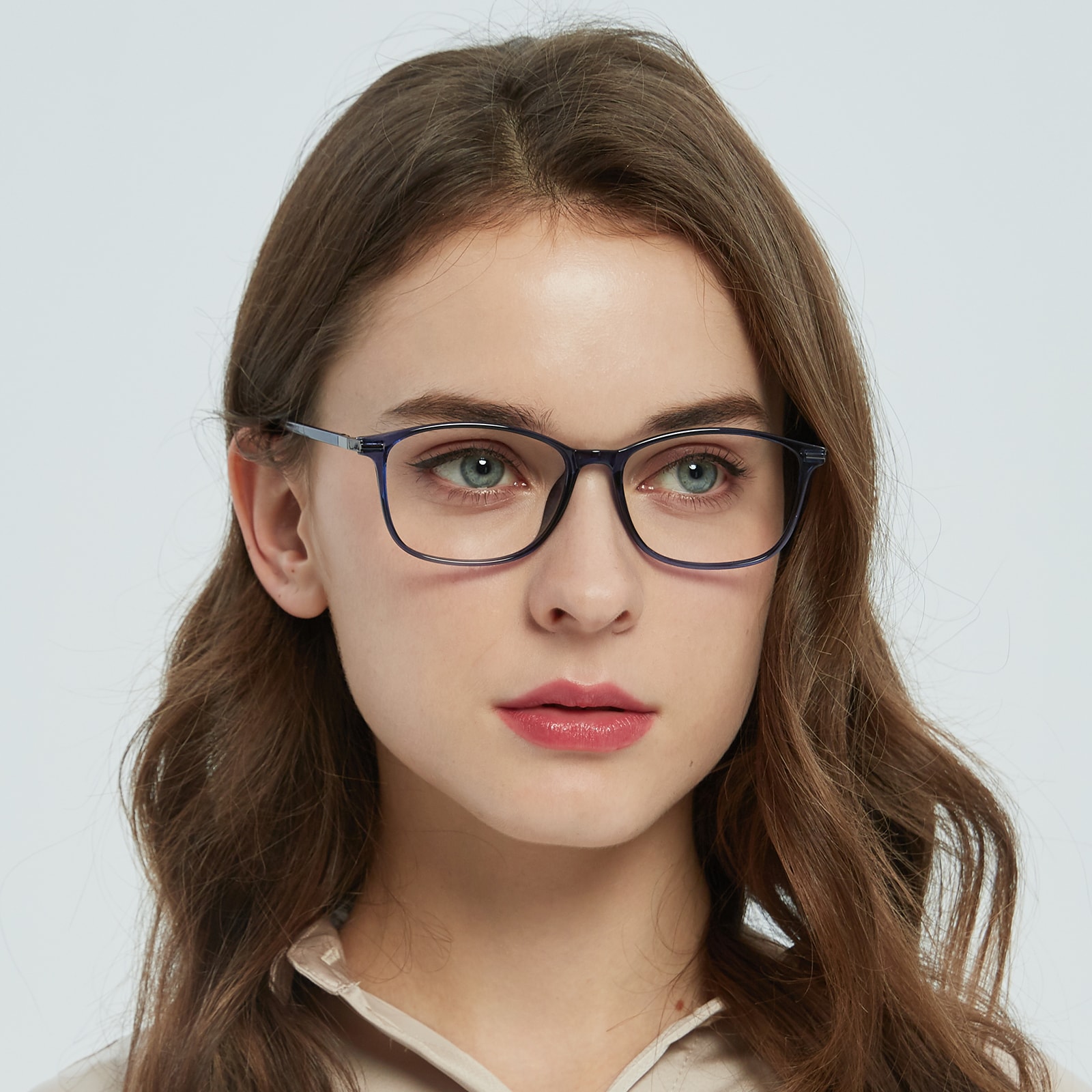 Rectangle Eyeglasses, Full Frame Blue TR90 - FP1806