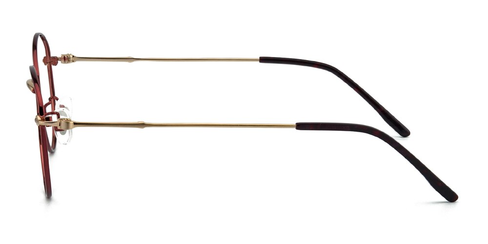 Raleigh Golden/Red Oval Metal Eyeglasses