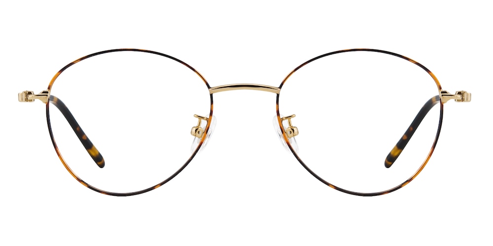 Raleigh Tortosie/Golden Oval Metal Eyeglasses