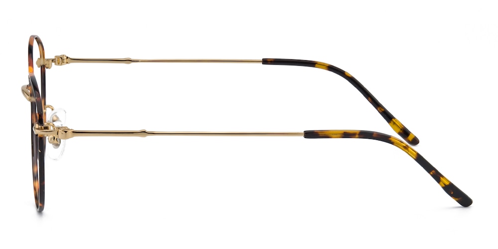 Raleigh Tortosie/Golden Oval Metal Eyeglasses
