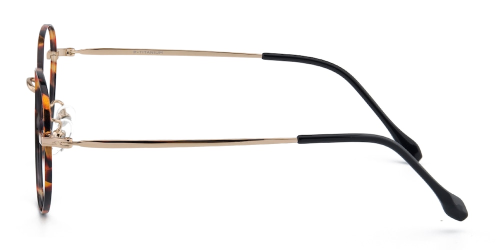 Scranton Tortoise/Golden Round Titanium Eyeglasses