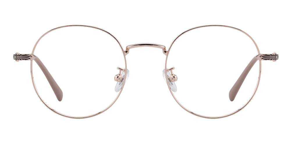 Regina Rose Gold Round Titanium Eyeglasses