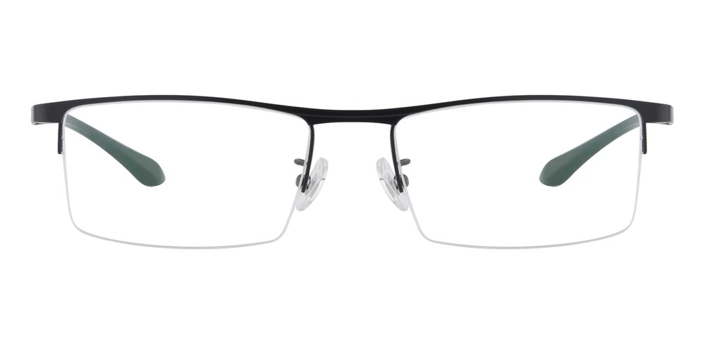 Bowen Black Rectangle Metal Eyeglasses