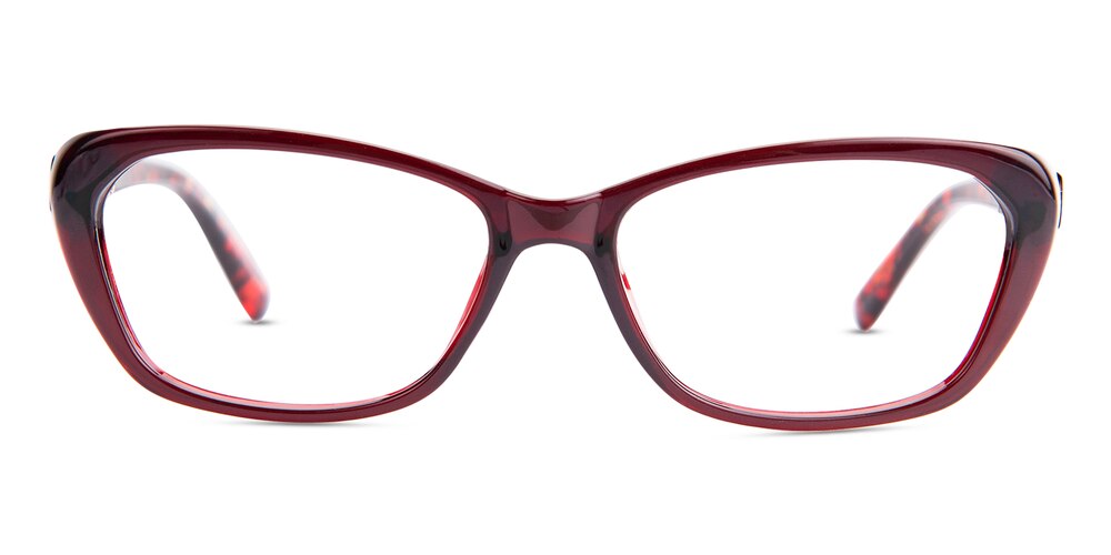 Valentina Red Cat Eye Plastic Eyeglasses