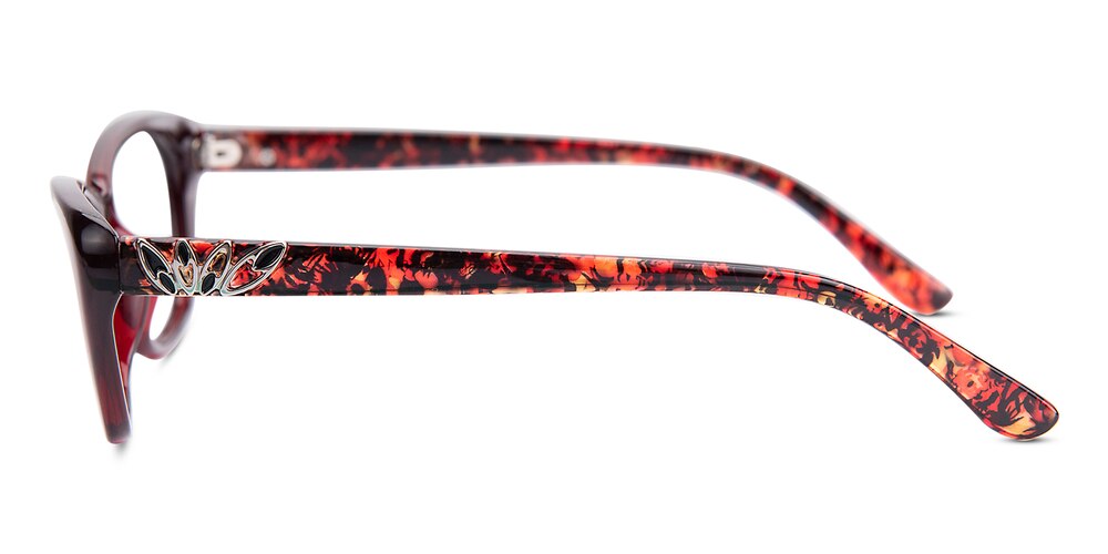 Valentina Red Cat Eye Plastic Eyeglasses